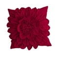 thumbnail image 3 of menolana 3D Flower Throw Pillow Cover ,Xmas Cushion Floral Cover ,19.69 x19.69 inch Flowers Pillow Case for Festival ,Couch Decoration Red Square, 3 of 8