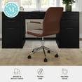 thumbnail image 4 of Martha Stewart Upholstered Office Chair in Saddle Brown/Polished Nickel, 4 of 12