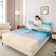 thumbnail image 6 of Feelyou Nature Beach Full Size Sheets, Blue Ocean Waves Bed Sheets, Marine Sea Theme Sheet Sets, Microfiber Room Decor, 4 Piece, 6 of 7
