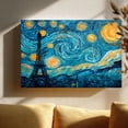 thumbnail image 2 of Van Gogh Starry Night Eiffel Tower Canvas Wall Art (Artistic Parisian Tone) Ready to Hang for Living Room, 2 of 8
