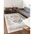thumbnail image 2 of Unique Loom Oxford Medallion Intricate Design Rug 4' x 6' Rectangle Ivory/Blue, 2 of 2