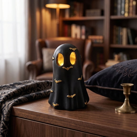 Eagokdc Halloween Night Light, Ghost Night Light Holiday Decorations Glowing Statue Decor for Indoor Home Office Table Mantel Shelf Party Supply