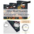 thumbnail image 5 of Boho Flowers Black Out Curtains 63 Inch Long, Room Darkening Draperies Curtains Panels, Spring Abstract Watercolor Floral Leaf Thermal Insulated Curtain for Bedroom Living Room 52"x63" 2 Panels, 5 of 8