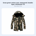 thumbnail image 4 of Abbraccia Abrigo acolchado para hombre, doble forro grueso, ropa de trabajo invierno, capucha desmontable, resistente al frío, 4 of 6