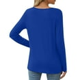 thumbnail image 7 of Lenpel Women's Long Sleeve Tops Soft Casual Crew Neck Solid Color Basic T Shirts Loose Tunic Tee Tops, 7 of 7