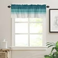 thumbnail image 3 of Hokiten Rod Pocket Curtain Valance, Teal Turquoise Ombre Farmhouse Window Valance for Living Room, Bedroom, Kitchen Modern Abstract Gradient Lines 42"W x 18"L, 3 of 8