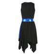 thumbnail image 4 of Haitryli Women Sleeveless Color Block Lyrical Modern Dance Dress Liturgical Praise Tunic Blue&Black S, 4 of 7