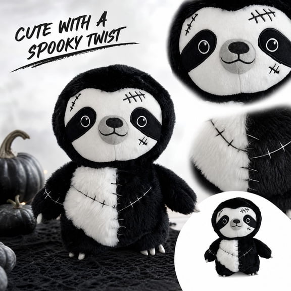 Halloween Sloth Plush Toy, Soft Stuffed Animal Doll for Holiday Gift and Room Decor.