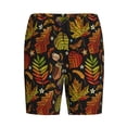 thumbnail image 6 of Daiia Vintage Autumn Plants Butterfly Mens Woven Stretch Pajama Short,Short Pajama Pants-Small, 6 of 7