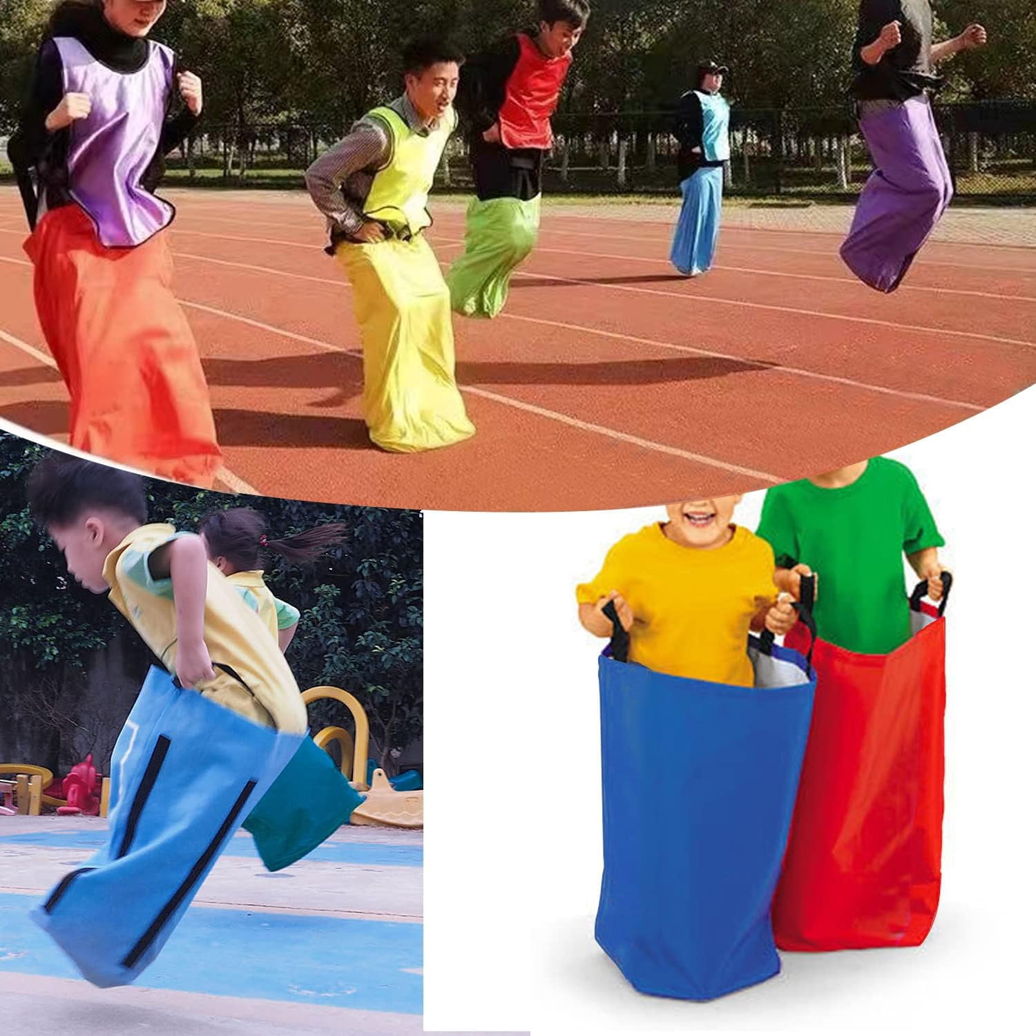 4Pcs Potato Sack Race Bags, Outdoor Lawn Games for Kids & Childrens, Birthday Party and Outdoor Family Games Set