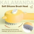 thumbnail image 3 of Steamy Cat Brush, Upgraded 4 in 1 Multifunctional Cat Steamer Brush, Rubber Pet Misting Brush with Release Button, Dog Comb with Cleanser for Indoor Kittens Small Animals(Yellow), 3 of 7