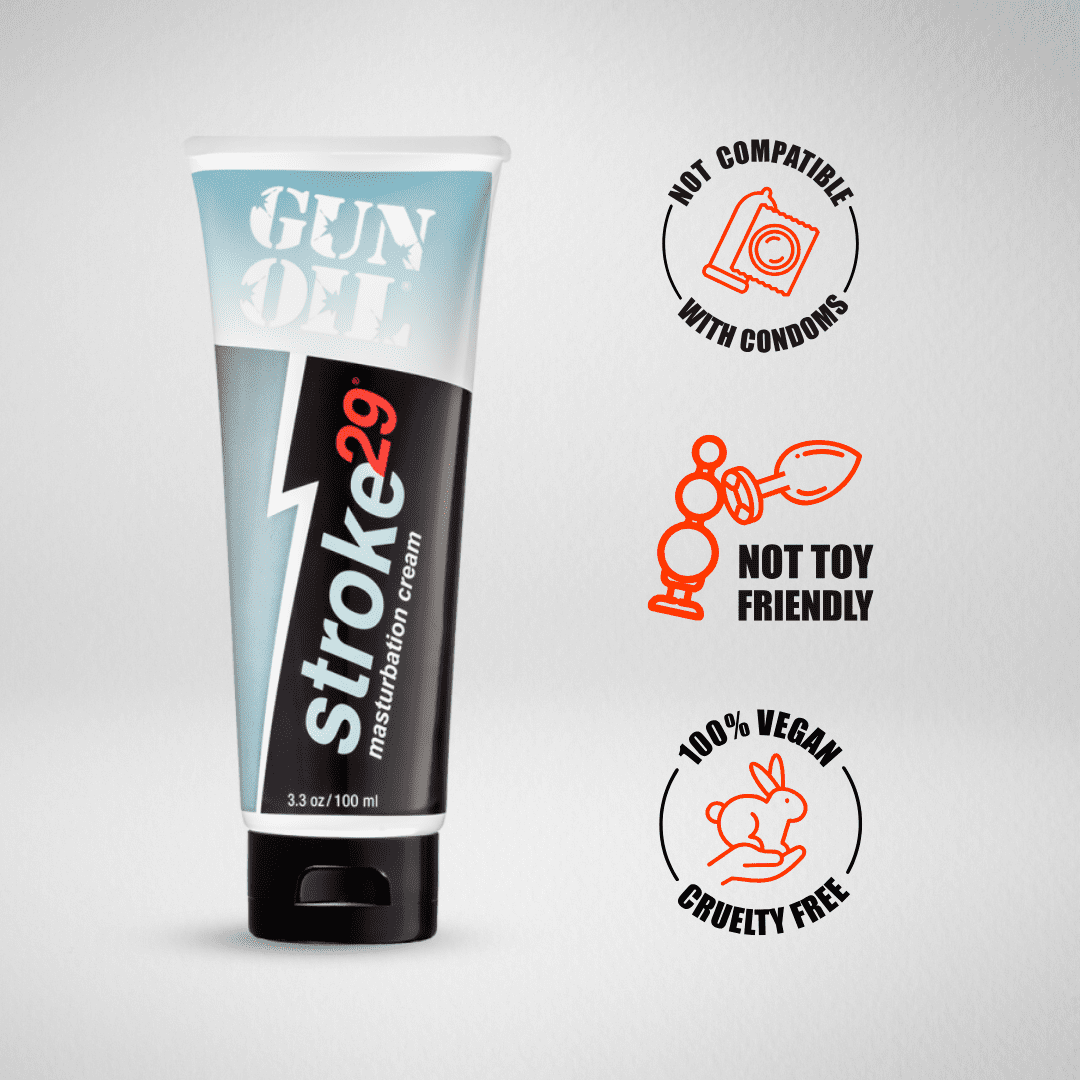 GUN OIL Stroke 29 Personal Lubricant for Men - Water Based Masturbation Cream for Him - 6.7oz Tube - DISCREET SHIPPING!