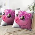 thumbnail image 3 of LALILO Throw Pillow Covers Glamorous Pig Scarf And Bow White Pig Cushion Cover 18" x 18", 4276 Pack, 3 of 6