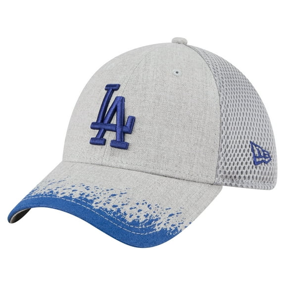 Men's New Era Gray Los Angeles Dodgers Visor Paint Splatter 39THIRTY Flex Hat