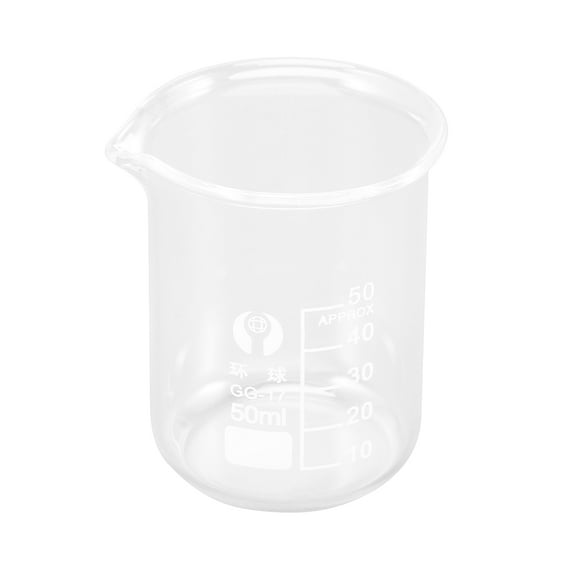Shisuyan 50ML Glass Beaker Premium Durable Graduated Household Kitchen Measuring Cup Drink Water Beaker Chemistry Glassware