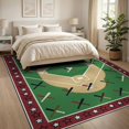 thumbnail image 3 of ODIKA Field Sport Diamond With Athletic Star Border And Bat Motif Baseball Flowing Foldable Easy Care for King Size Bedroom, Master Suite, Under Bed, 3 of 7