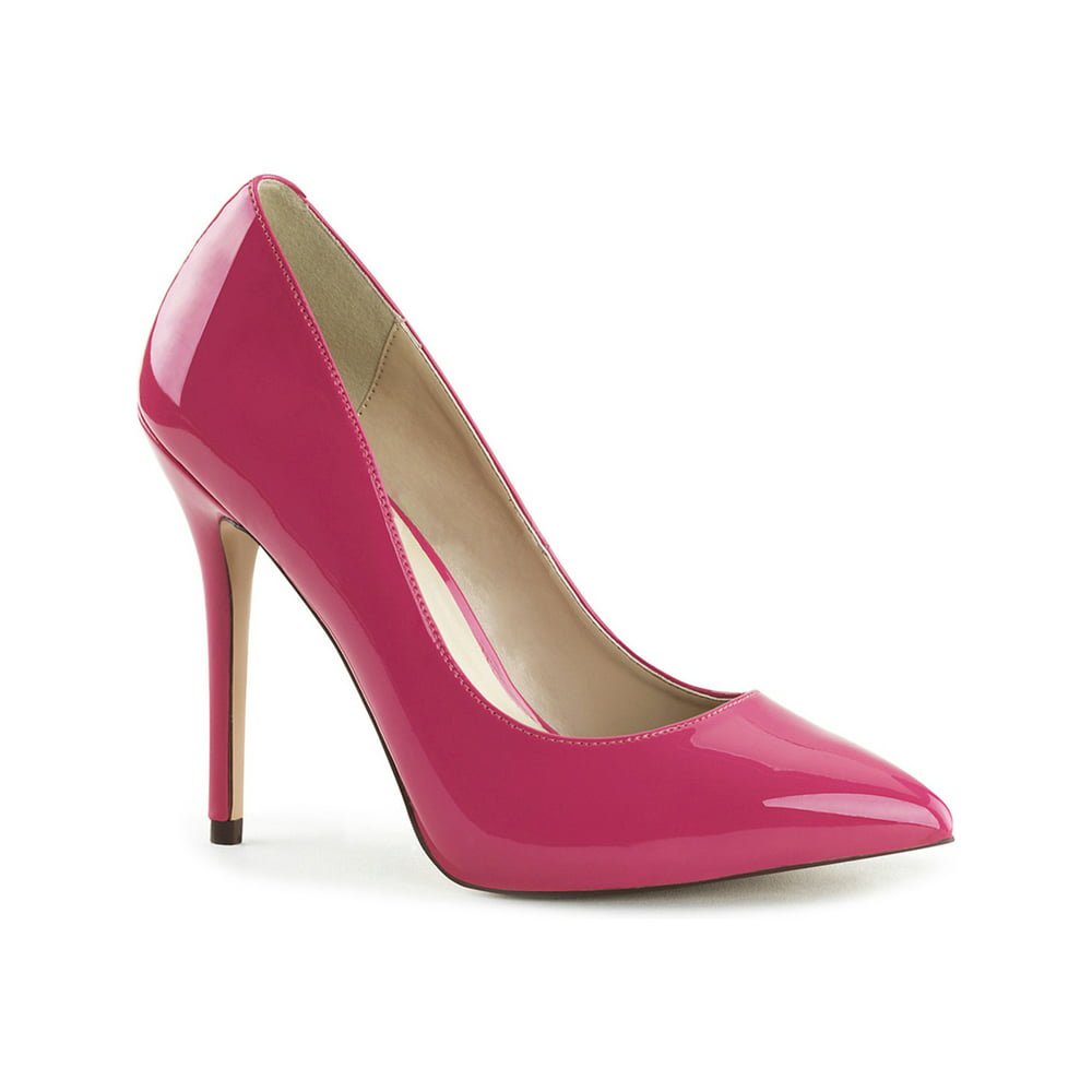 Pleaser - Womens Hot Pink Pumps Patent Stilettos Classic Pointed Toe ...