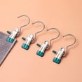 thumbnail image 4 of YAOMOBB Metal Hanger Clip with Rubber Coating Stainless Steel Space saving Rubber coated Metal Clip Hook 5Pcs Multifunctional Clothes Drying Clip with Hook, 4 of 6