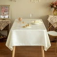 thumbnail image 6 of GLORY SEASON Textured Tablecloth Waterproof Spillproof Rectangle Jacquard Fabric Tabletop 60x102 in White, 6 of 6