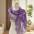 thumbnail image 4 of Floral Edge Scarf Soft Polyester Neck Wrap For Casual Outing Or Formal Event, 4 of 14