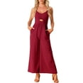 thumbnail image 2 of INSPIRE CHIC Women's Casual Sleeveless Cut Out Smocked Loose Wide Leg Romper Summer Jumpsuits, 2 of 5