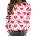 thumbnail image 3 of Valentines Day Sweatshirts for Women 2026 Funny Love Heart Graphic Crewneck Pullover Cute Holiday Long Sleeve Tops Pink M, 3 of 6