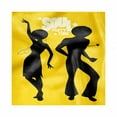 thumbnail image 1 of Funky Decorative Napkins Set of 4, Soul Party Time Typography with Dancing Silhouettes Afro Retro Disco, Silky Satin Fabric for Brunch Dinner Party, 12", Charcoal Grey Yellow, by Ambesonne, 1 of 2
