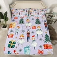 thumbnail image 2 of Manfei Cute Nutcracker Twin Sheet Sets for Kids, Christmas Tree Snowflake Twin Fitted Sheet, Purple Merry Xmas Flat Sheet, Breathable Home Decor 3pcs, 2 of 7