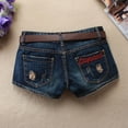 thumbnail image 4 of Sngxgn Women's High Waisted Ripped Stretchy Denim Short Summer Jean Shorts(Dark Blue,XXL), 4 of 7
