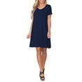 thumbnail image 4 of ANYJOIN Women's Summer Casual Dresses V Neck Short Sleeve Swing Dress with Pockets, 4 of 5