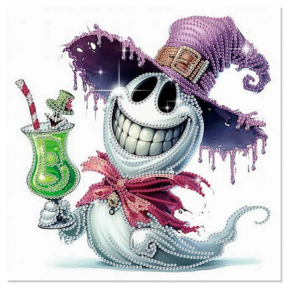 5D DIY Diamond Painting Kit Funny Skull Theme Unique Diamond Shapes Handcrafted Artwork for Beginners and Adults Perfect for Home Wall Decor and Holiday Gifts