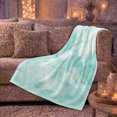 thumbnail image 6 of Aqua Shell and Wave Line Pattern with Soft Sand Texture, Calm Coastal Motif for Beach Lovers, Housewarming Gift, Soft Flannel Blanket for Beach House and Guest Room, Coastal Home Decor, 6 of 9