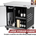 thumbnail image 5 of Royal Gourmet PC3201S Movable Kitchen Cart, 43" L x 24" W Stainless Steel Countertop, for Indoor & Outdoor Use, Black, 5 of 11