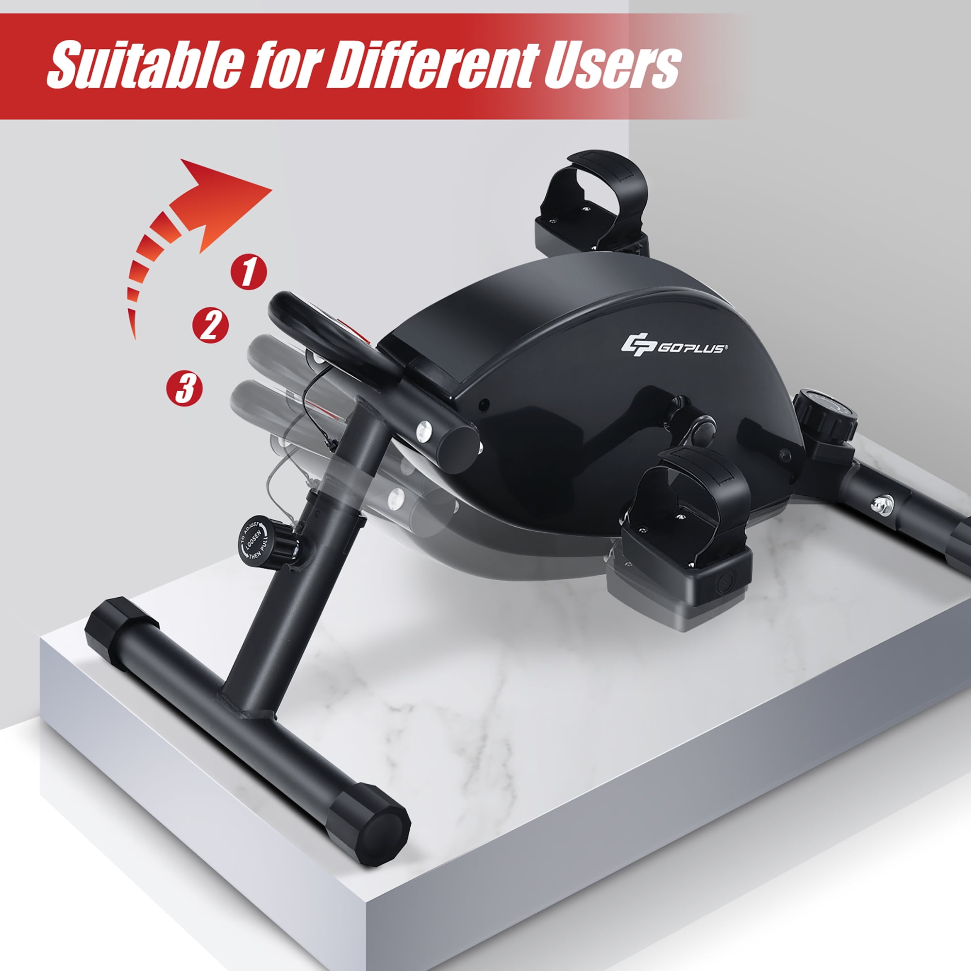 Goplus Portable Under Desk Bike Pedal Exerciser Adjustable Magnetic Resistance Walmart