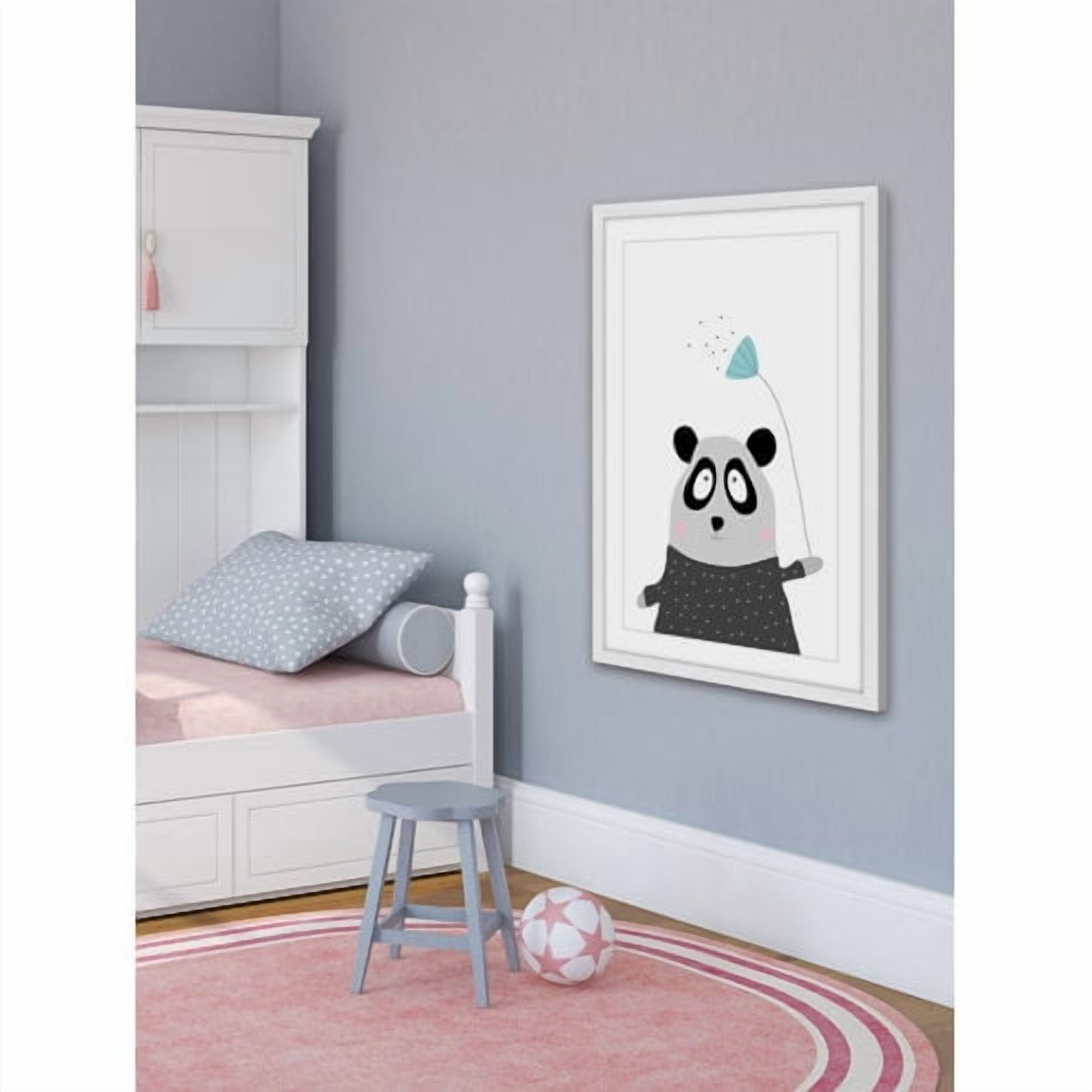 Marmont Hill "Panda Flower" by Katarina Snygg Framed Painting Print