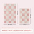 thumbnail image 2 of GYTY Checkered Pink Bathroom Rugs, 24" x 16", Fluffy Rug, Absorbent Microfiber Ultra Soft Bath Mat Washable, Non-Slip Bath Mats for Bathroom, Cute Floor Mat for Tub, Shower, Bedroom, 2 of 9