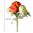 thumbnail image 2 of Cloth Artificial Flower Wedding Simulated Bouquet Vivid Party Plant Decor  Light Purple + Deep Purple, 2 of 7
