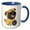 Blue/White, variant on 3drose, Funny Cute Pug Puppy Dog Bowling Cartoon, 11oz Magic Transforming Mug