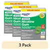 (3 pack) Equate Nicotine Gum 4 mg, Stop Smoking Aid, Mint Flavor, Uncoated, 170 Count