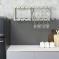 thumbnail image 3 of 2 Tier Wall Mounted Wood Wine Glass Holder Rack, Set of 2, Gray Green, 3 of 7