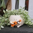 thumbnail image 6 of Smily Face Planter Pot with Drainage Hole Cute Resin, 6 of 7