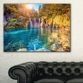 thumbnail image 1 of Design Art Turquoise Water And Sunny Beams Landscape Photo Canvas Art Print, 1 of 3