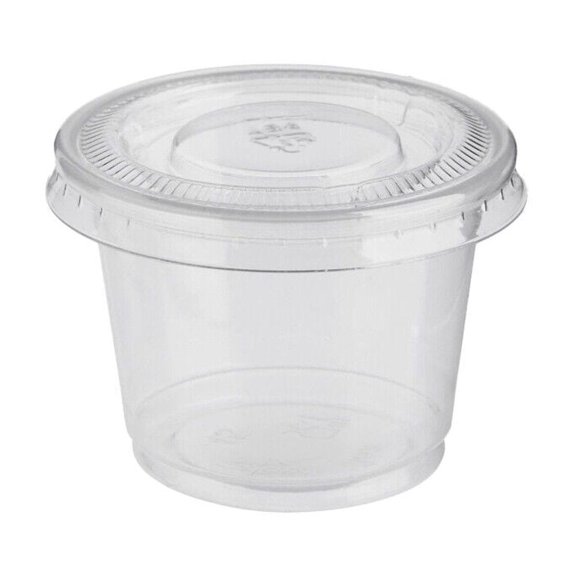 US 500 Pack Disposable 1 Oz Portion Cups with Lids for Sample Tasting Sauces