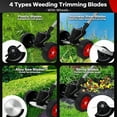thumbnail image 6 of Cordless String Trimmer, HDJ 42V 48-in Telescopic Electric Weed Wacker on Wheels, Grass Trimmer with 4 Types Blades and 2 Battery Powered for Garden, Yard, Black, 6 of 11