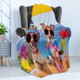 thumbnail image 4 of Funny Soft Flannel Fleece Blanket, Dog Friends Sitting at Bar Next to Sea with Cocktails and Tropic Summer Accessories, Cozy Plush for Indoor and Outdoor Use, 50" x 60", Multicolor, by Ambesonne, 4 of 5