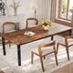 thumbnail image 2 of Yeshouse Mesa de comedor industrial, mesa de cocina larga con esquinas biseladas y patas de metal resistentes para comedor, cocina, sala de estar, fácil montaje, 2 of 7