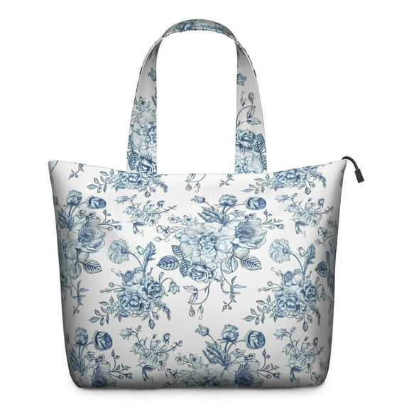 Pioneer Flower Floral Print Pattern Travel Tote Bags for Women Carry On,Large Weekender Bags for Women Travel,Multi Functional Duffle Bag for Work,Shopping,Sports