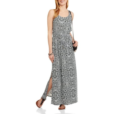 Faded Glory Women S Scoop Neck Waist Tie Maxi Dress With Side Faded Glory Women S Scoop Neck Waist Tie Maxi Dress With Side