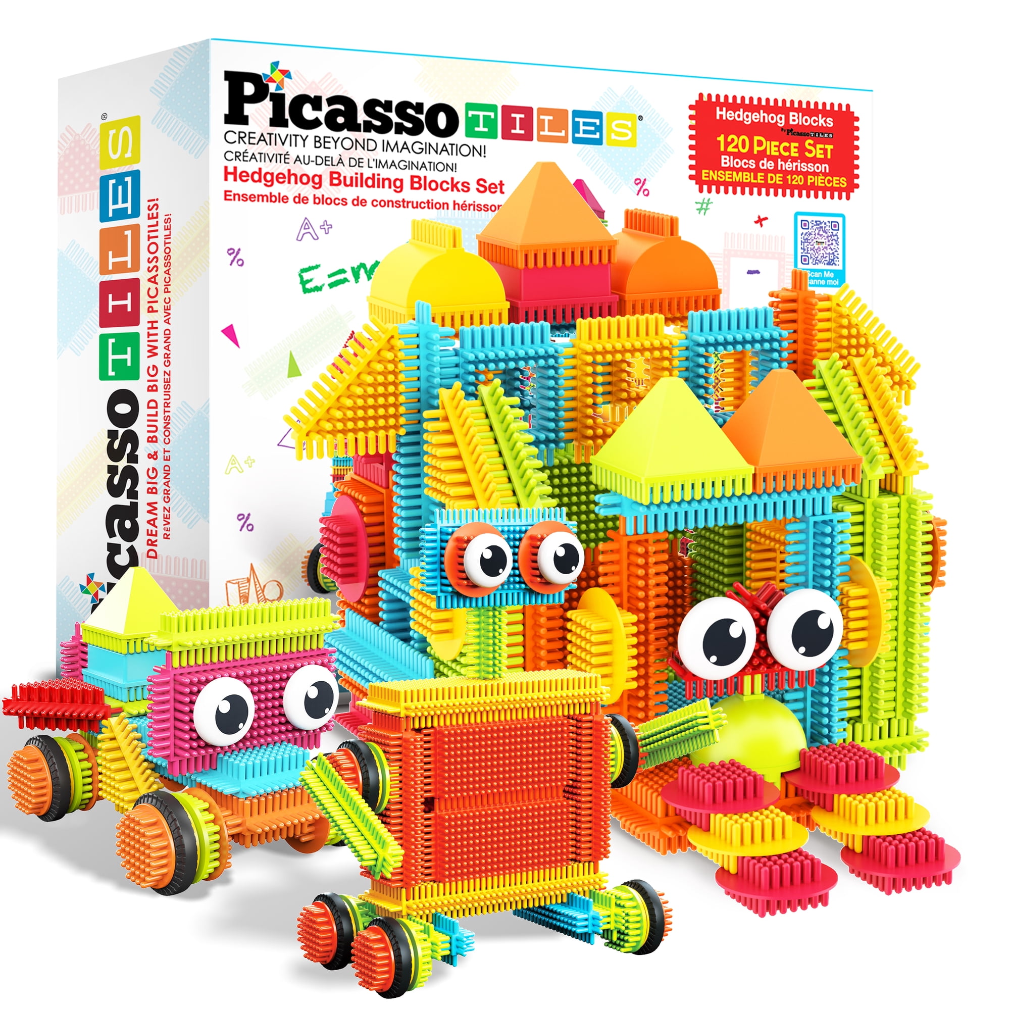 PicassoTiles Hedgehog Building Blocks Set for Kids – 120PCS STEM Construction Building Blocks Educational Toy Set