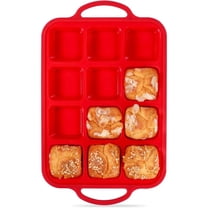12-Cup Square Brownie Pan with Dividers - Nonstick & Metal Frame - For Muffins & Cupcakes